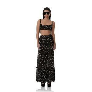 New AFRM Skirt Xs Floral Print Allegra Ditsy Ruffle Maxi Semisheer Chiffon Skort